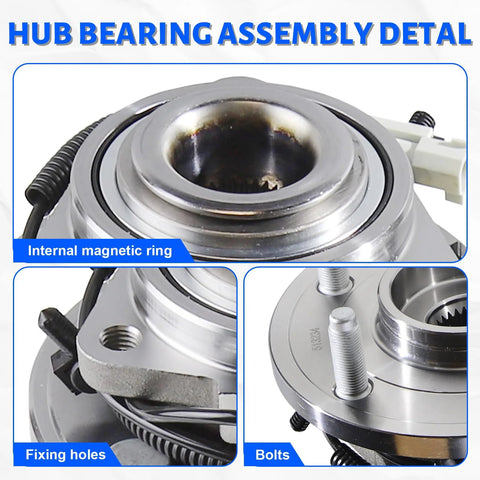 Close-up of Front Wheel Bearing Hub Assembly With 5-Lug ABS For Jeep Grand Cherokee 2005-2010 And Jeep Commander 2006-2010, showing details.