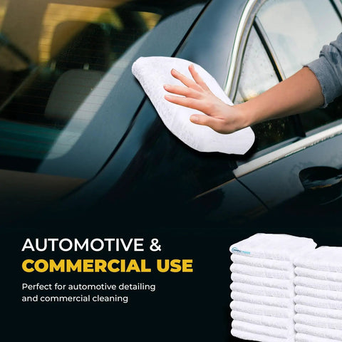 60 Pack Cotton Terry Towels 14 By 17 Inches Highly Absorbent Cleaning Rags For Kitchen Bar And Restaurant Use Durable White Commercial Grade