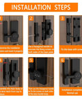 Installation steps for 2 Pack White 180 Degree Barn Door Lock With 3 Digit Password Keyless Mechanical Lock Flip Latch