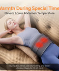 Person using Cordless Heated Back Wrap With Lumbar Massager Vibration Portable Lower Back Belt 3 Heat Levels on abdomen