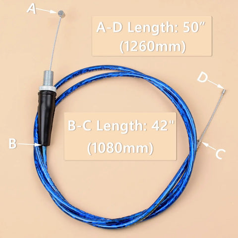Seven Eighths Inch Twist Throttle Grip And Cable Set For 50cc To 250cc Dirt Bikes Fits SSR Coolster Apollo CRF50 Pit Bike Mini Bike Pocket Bike In Blue