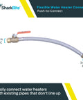 3/4 Inch Ball Valve To 3/4 Inch FIP 18 Inch Braided Stainless Steel Flexible Water Heater Connector With Push To Connect Brass Fitting