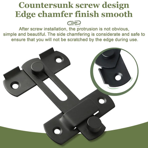 4 Inch Flip Gate Latch Set Built Tough Heavy Duty Stainless Steel Security Latch For Barn Doors Wood Fences Sliding Doors French Doors Matte Black Finish Durable Gate Hardware