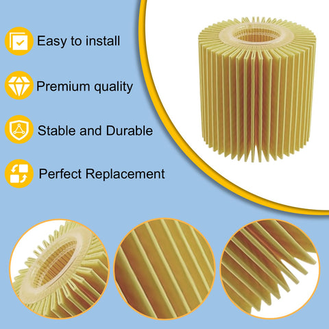 Oil Change Tool Kit for Toyota and Lexus, 04152-YZZA1 Replacement Set filter element, highlighting durable synthetic media