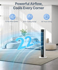 Evaporative Air Cooler Tower Fan For Bedroom, 38 Inch Portable Swamp Cooler with 3L Water Tank in a living room setting