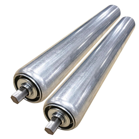 Heavy Duty Galvanized Steel Gravity Conveyor Rollers 22 Inch By With 1.5 In Diameter Ball Bearing Rodillo For Material Handling 2 Pack