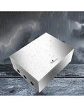 Rugged Stainless Steel Junction Box Enclosure For EV Chargers Telecom CCTV and Control Panels Wall Mounted Indoor Outdoor Project Box 800 By 250 By 600 Mm shown in rainy weather