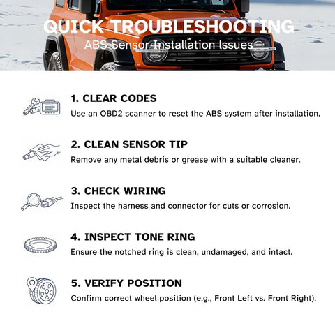 Heavy Duty Front Abs Wheel Speed Sensor Straight Up Left Or Right Swap Compatible With Nissan Pathfinder And Infiniti Qx60 2013 Through 2020 Plug And Go troubleshooting tips