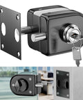 Frameless Glass Door Lock With Grip Tight Clamp Design, Zero Drill Install Required, 304 Stainless Steel, brushed black finish