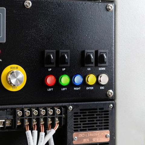 Control panel with 10 Pack 8mm LED Indicator Lights IP67 Waterproof Panel Mount 5V To 24V in red, green, yellow, blue, white