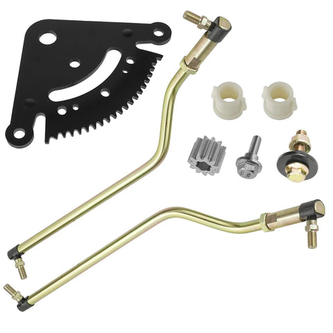 Beefed Up Steering Sector Drag Link Kit For John Deere Tractors D140 D150 D155 D160 D170 Direct Fit Replacement Includes Left And Right Drag Links Gear Plate Pinion And Bushings; parts laid out on white