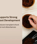 Hand planting a seed in 3.25 Inch Coconut Coir Biodegradable Pots 22 Pack Plantable Seed Starter Pots Peat Free Eco Friendly Sustainable Garden Containers For Home Growers And Urban Gardeners