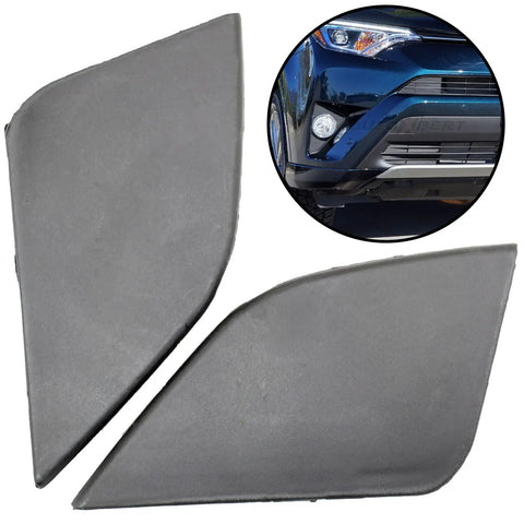 RAV4 AX40 Tow Hook Eye Cover Caps Front Left and Right Replacement Set For 2016 2017 2018 Bumpers Two Piece Easy Install Durable ABS