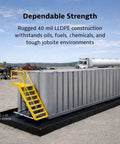 MightyBerm Fuel Spill Containment Berm, 6 Foot By 10 Foot Large With 12 Inch Walls, 448 Gallon Capacity For Temporary Secondary Containment Of Oil, Fuel, And Chemical Spills, Made In The USA, Black, 28011 with industrial equipment.