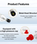 Product features of Rock Solid 100W Co2 Laser Tube With Brushed Copper Ends And Borosilicate Glass, showing metal head and high-pressure cap.