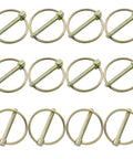12 Pack Lynch Pins With Ring Tough As Nails Shaft Locking Pins Assortment Kit 4.5x36mm For Farm Tractors Trailers Trucks Mowers