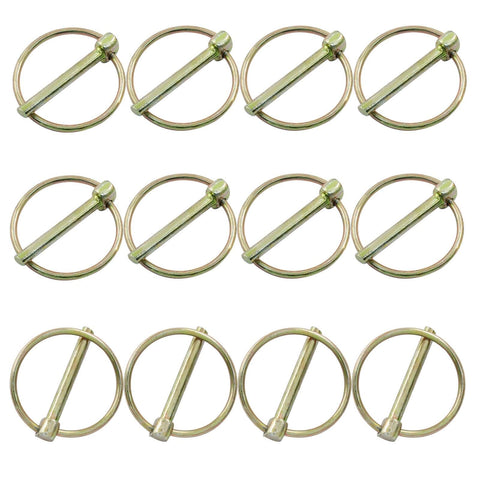 12 Pack Lynch Pins With Ring Tough As Nails Shaft Locking Pins Assortment Kit 4.5x36mm For Farm Tractors Trailers Trucks Mowers