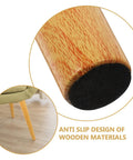 Replacement Wooden Table Legs With Stainless Steel Hardware showing anti-slip design and solid wood texture.