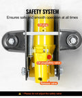 Low Profile 2 Ton Floor Jack For Cars Heavy Duty Iron Hydraulic Car Jack With Quick Lift Pump 4.9 To 13.2 Inch Lift Range Single Piston Yellow Finish safety system close-up