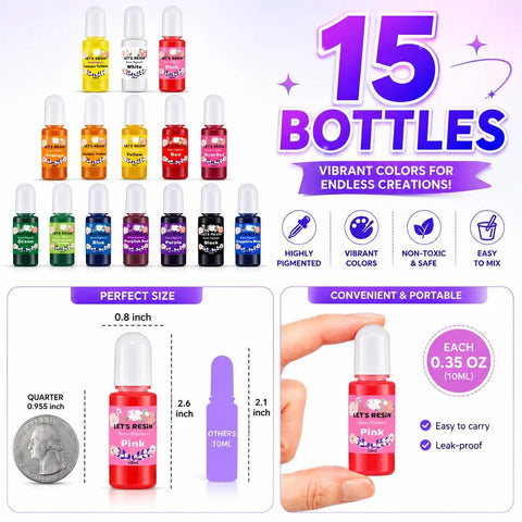 Top Tier Epoxy Resin Dye Set Featuring Fifteen Killer Translucent Liquid Pigments In Compact Bottles For Smooth Blending And Totally Solid Results That Will Truly Become The Ultimate Game Changer For Every Diy Creator