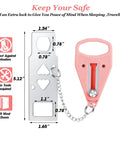 Portable Door Lock For Home And Travel Security And Privacy Lock That Keeps Doors From Opening From Outside Pink 1 Pack diagram