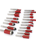 Top Shelf Tungsten Carbide Router Bit Set Featuring Hella Tough 6Mm Shank And 35 Precision Woodworking Cutters arranged on a white background.