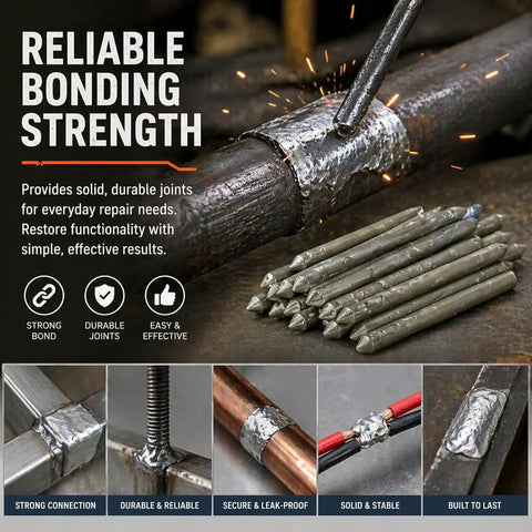 Low Temp Welding Rods For Aluminum Stainless Steel Iron Copper Universal Welds No Flux Quick Melt For Safe DIY Repairs