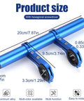 20cm Bike Handlebar Extension Frame With Double Clamp Bracket made of blue pro grade lightweight aluminum alloy