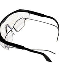 Clear UV Protective Safety Glasses With Side Shields For Yard Work And Gardening Grab These For Lawn Mowing Weed Whacking Hedge Trimming Woodworking And Construction Scratch Resistant Polycarbonate Lenses For Men Women And Kids showing side view