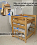 Wood Shower Bench Waterproof Spa Stool for Inside Showers Multiuse Shower Chair You Can Also Use As A Toilet Seat Chair with wider armrests