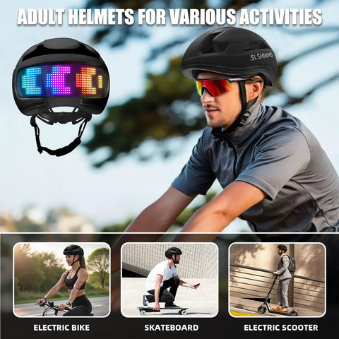 Smart Bike Helmet With Light For Adults And Teens, All Purpose Protective Gear For Mountain And Road Cycling, Electric Scooters, Skateboards, Roller Skating And EBikes, With EPS Padding And PC Shell, CPSC ASTM Certified