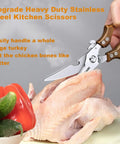 Heavy Duty Kitchen Shears Two Pack Poultry And Meat Scissors Set Bone Cutting Scissors For Cooking And Grilling Durable Stainless Steel Easy Clean Multipurpose Kitchen Must Have, stainless steel shears cutting raw chicken