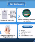 Instruction diagram for 3089 Multicode Gate Opener Remote Control For 300MHz 10 Dip Systems showing 3 steps.