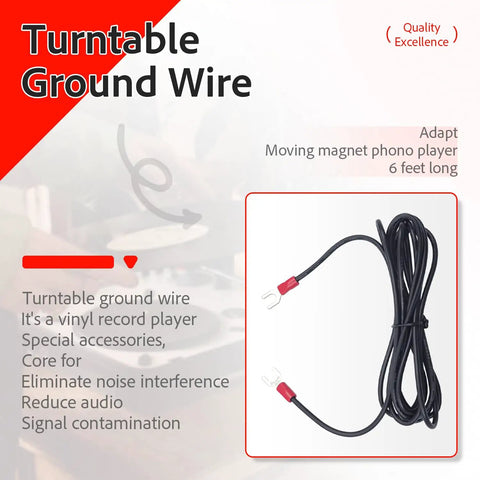 Upgrade Your Vinyl Setup With This Six Foot Ground Wire For Magnetic Cartridge Turntables Designed To Eliminate Hum And Static Electricity Featuring Durable Spade Lugs On Both Ends For Easy Installation To Amplifiers And Receivers Ensuring Crisp Audio.