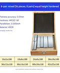 Heavy Duty Hella Accurate Parallel Gauge Blocks And CNC Milling Pads Set Crafted From Solid Alloy Steel For Table Saw Router Clamping Plus Top Shelf Workshop Precision Runs in wooden box.