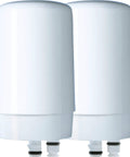 Two white On Tap Filtration System Replacement Filter White For Faucet, Easy Install Water Filter Cartridge side by side