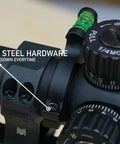 Close-up of Rifle Scope Level Bubble For 30 Mm Tubes, Anti Cant Tool with hardened steel hardware and bubble level indicator.