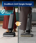 Kick Dust With This Badass Wet Dry Vacuum Cleaner Packing 22kpa Suction And Fifty Min Runtime For Floors That Look Fresh, showing DualBlock Anti-Tangle feature.
