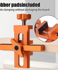 Adjustable Cabinet Door Positioning Tool And Mounting Jig For Frameless And Face Frame Cabinets Aluminum Alloy Construction Lightweight Durable Easy To Align And Install Like A Pro with rubber pads for stable clamping on wood surface.
