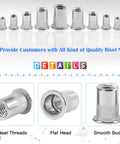 Must-Have Rivet Nut Kit 180 Pcs 304 Stainless Steel Flat Head Nutserts For Auto Home And Shop Repairs Includes 8-32 10-24 1/4-20