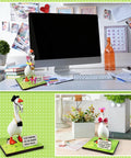 Goose Key Holder Desk Statue With Magnetic Base And Fashion Accessories Pack Hats Bow Ties Necklaces Headphones Chalkboard Cap for decor.