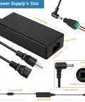 Dimensions of 24V 8A DC Power Supply Adapter Kit with 192W Output, 100-240V AC Input, 5.5 x 2.1 mm to 2.5 mm barrel plug