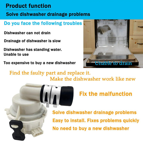 Dishwasher Drain Pump Assembly Replacement Fits LG Dishwashers And Kenmore Models Includes Case Assembly And 10 Year Warranty