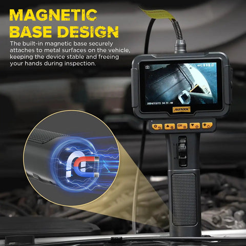 Articulating Video Borescope Endoscope With 210 Degree Bidirectional Camera Head 6.25mm Ultra Thin Probe on engine bay