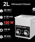 Digital Ultrasonic Cleaner 120W With 120L Heating Tank And Timer For Jewelry E Cig Parts Manicure Tools Deep Cleaning Bath Sonicator Machine