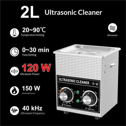 Digital Ultrasonic Cleaner 120W With 120L Heating Tank And Timer For Jewelry E Cig Parts Manicure Tools Deep Cleaning Bath Sonicator Machine
