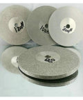 Double Sided Diamond Grinding Disc Wheel For Rotary Tools 100mm Diameter With 10mm Hole Grit Range 45 To 1000, four discs shown
