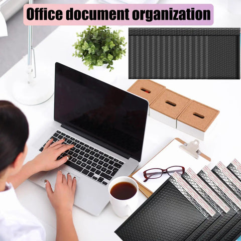 Black Bubble Mailers Set Of 50 Waterproof Self Seal Padded Envelopes For Shipping And Packing, office desk organization