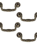 Bronze Vintage Drawer Pull Handles Set Of 4 With Mounting Screws Antique Drop Bail Hardware For Dressers Cabinets Wardrobes And Doors