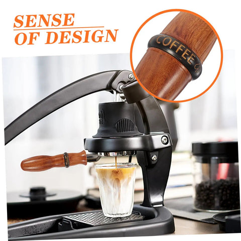 Espresso Portafilter Handle Replacement For Coffee Machines 5.9 Inch Wooden Grip showing detailed close-up of handle design